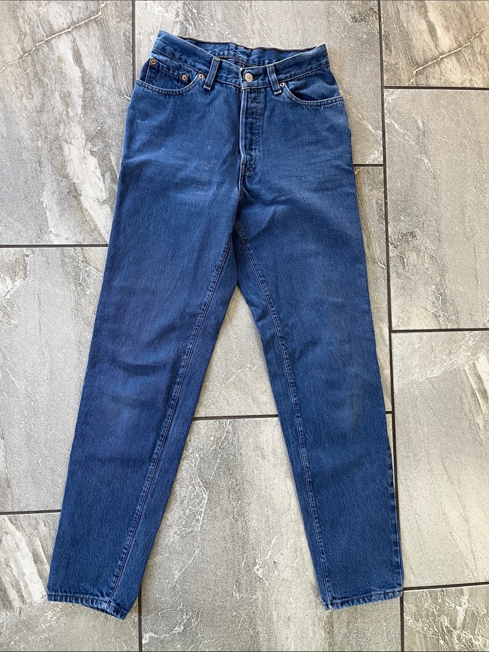 💙 Vintage Levi's Size 9 Blue Wash 100% Cotton Tapered Leg Classic High Rise